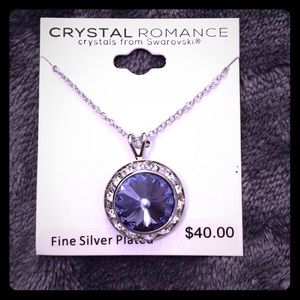 Silver plated crystal necklace